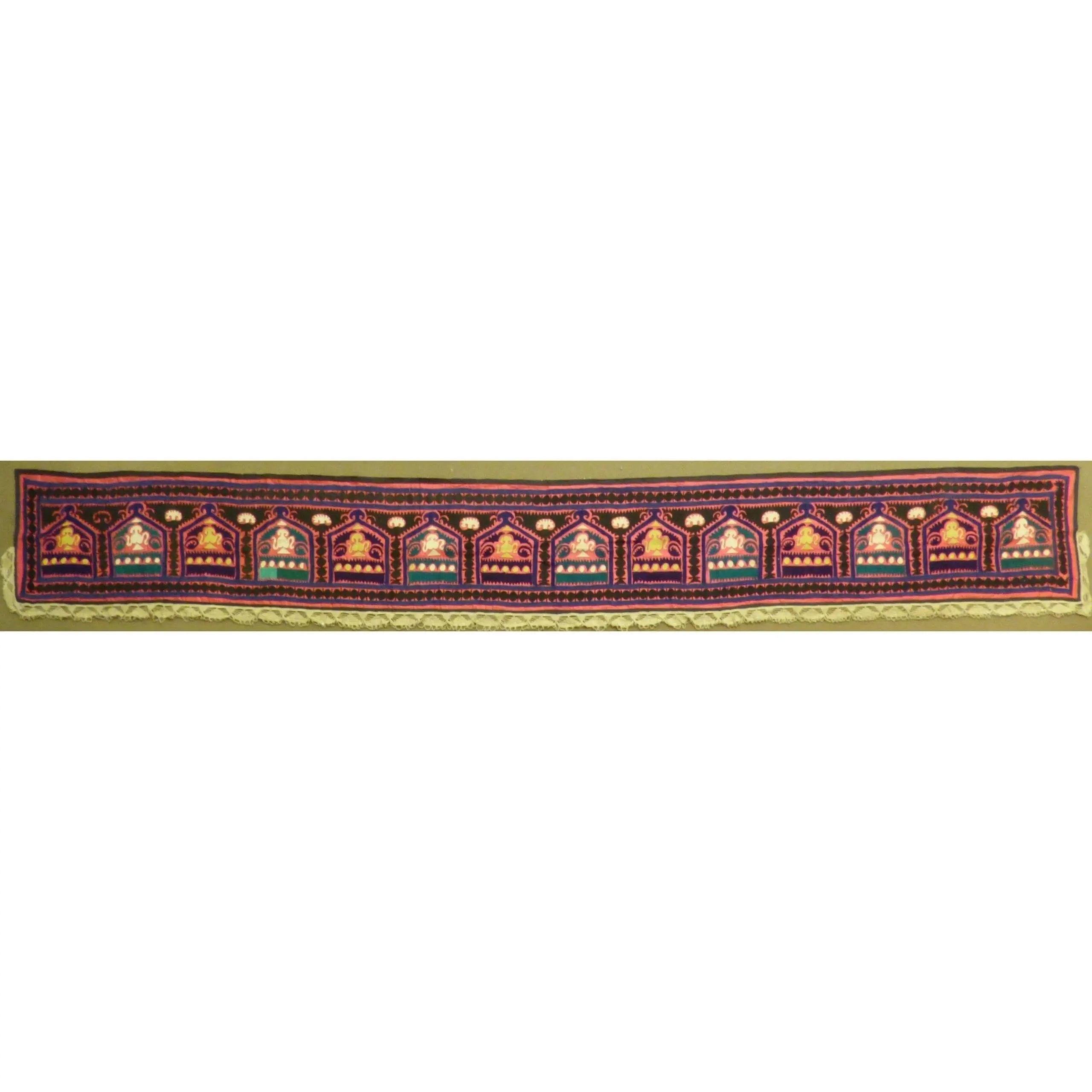 Fine Art Handmade Afghanistan Cotton Ready To Hang For Home Wall Art Decoration   149"  X  18" Panwd0017